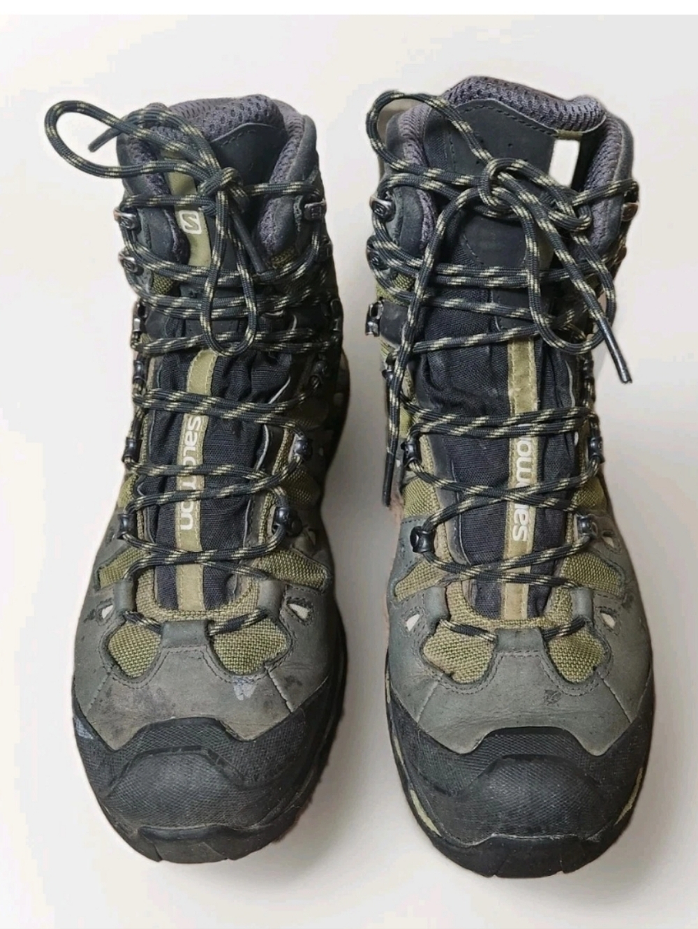 Salomon Quest 4D 2 GTX Mens Size 11.5 US Black Olive Green Asphalt Hiking Boots - Picture 4 of 14
